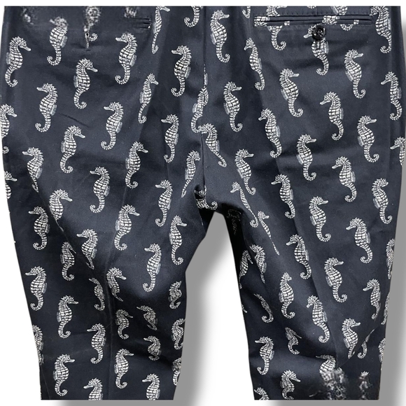 Dolce & Gabbana Dark Blue & White Seahorse Print Slim Fit Chino Pant 34" Waist - Picture 9 of 16